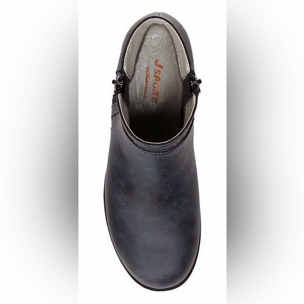 Jsport Memory Foam Jenna Zip Up Navy Booties Size… - image 3
